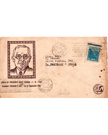 1947 Vultos Maçônicos Harry Truman 6.364 Fdc 6.12.47