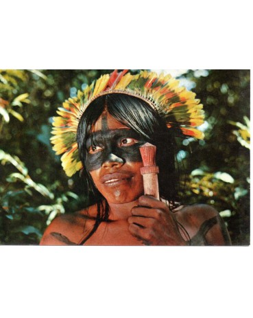 Brasil Nativo - Jovem índio da Tribo dos Txucahamei, com borduna, Parque Nacional do Xingu 16.452