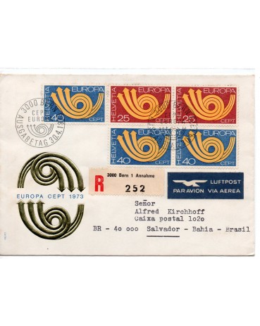 Suíça 30.04.1973 Circulado para Salvador - Bahia 16.507