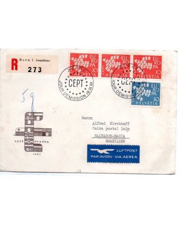 Suíça 18.09.61 Circulado para Salvador - Bahia 16.508