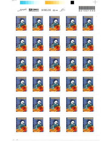 2011 Costureira - folha com 30 selos letras BR 17.183