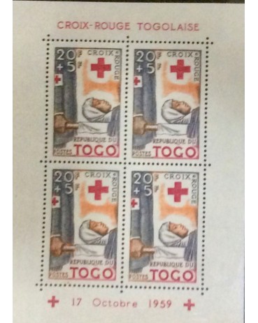 Cruz Vermelha Togo 17 de outubro de 1959 , com goma n/mint.17.609