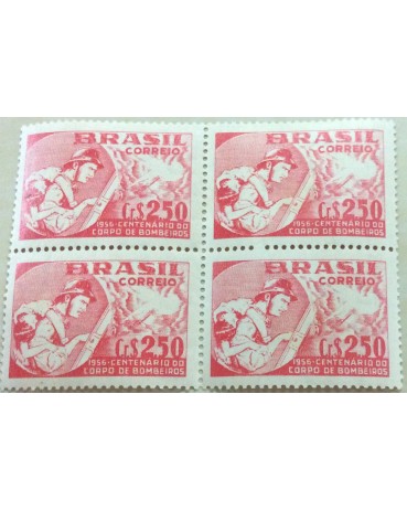 Brasil, quadra mint 1956 ,centenário do corpo de bombeiros 17.928