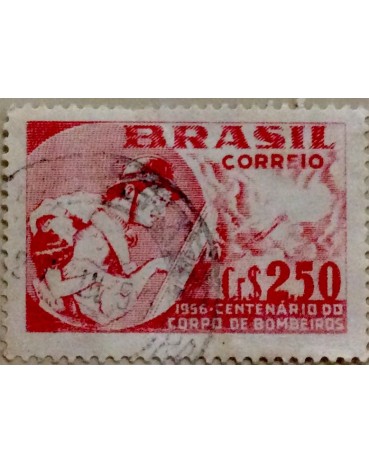 Brasil 1957, carimbado, cem anos do corpo de bombeiros 17.931 O carimbo poderá ser outro