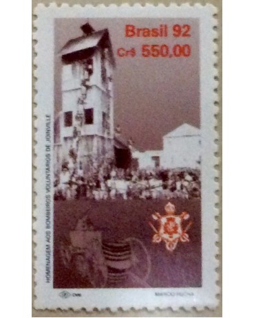 Brasil 1992,mint, homenagem aos bombeiros voluntários de Joinville SC - 17.932