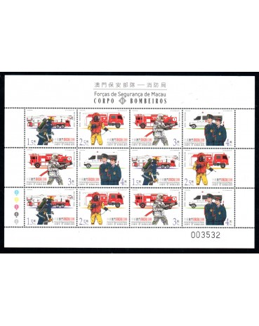Macau / China 2001 folha com 12 selos 2001 - 18.244 Mint