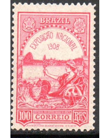C7 1908 Exposição Nacional  e Centenário da Abertura dos Portos 18.433 Novo com goma