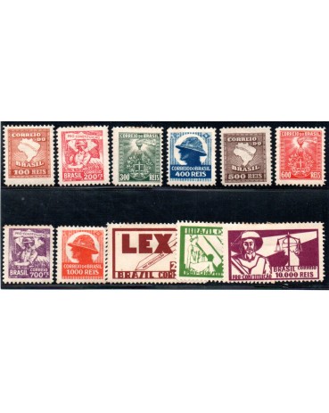 1932 C46/56 Campanha Constitucionalista  de São Paulo e Mato Grosso, 2ª coluna, novos com goma, com marcas de charneira 19.953