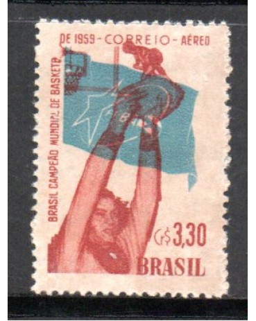 A087 - 1959  Brasil Campeão Mundial de Basketb ( Variedade sem ALL )  1959 Valor do catálogo 50 UF= 200,00 reais -  20.017  M