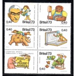 1973 C806/ 810  Bloco de 5 + etiqueta  Homenagem a Monteiro Lobato 20.051 M