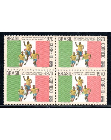 1970 C682  Brasil Tetracampeão Mundial de Futebol " Pelé/México" 20.064 Novo com goma