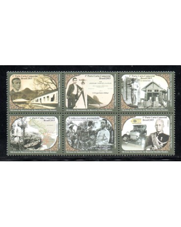 C3441/3446 de 2015 150 anos de Nascimento do Marechal Cândido Mariano da Silva Rondon 20.077 Mint