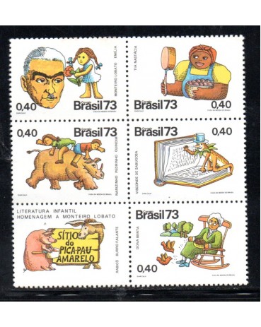 C806/810 de 1973 Homenagem a Monteiro Lobato 20.099 Mint