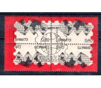 1973 C795 Quadra dia do selo CBC Salvador, carimbo invertido, perfeita,goma, valor do catálogo 50ufs, R$175,00 - 20.123