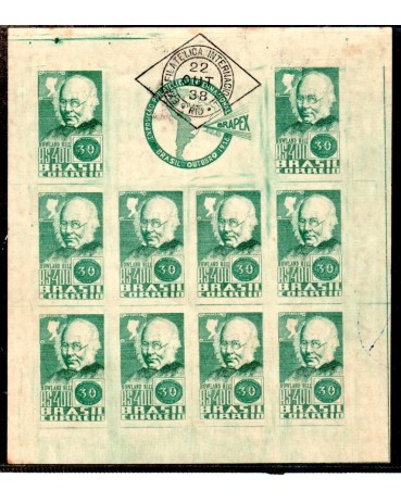 1938 B01 1ª Exposição  Filatélica Internacional "BRAPEX" Rio de Janeiro , carimbo de 22.10.38 -  20.125  Novo