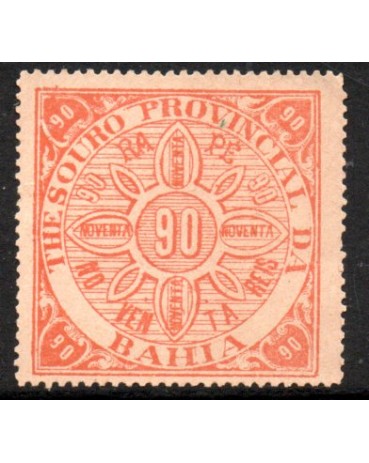 19 - Imposto sobre o Rapé, Thesouro Provincial da Bahia.90 réis, laranja , perfeito 20.180