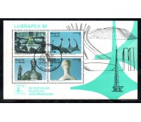1990 B87 Lubrapex 90, XIII Exposição Luso-Brasileira CBC - DF Dia dos Correios,  novo  22.275