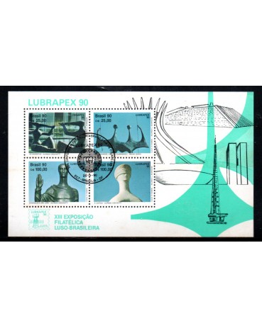 1990 B87 Lubrapex 90 XIII Exposição Luso-Brasileira,CBC-DF Dia da Febraf , novo 22.276
