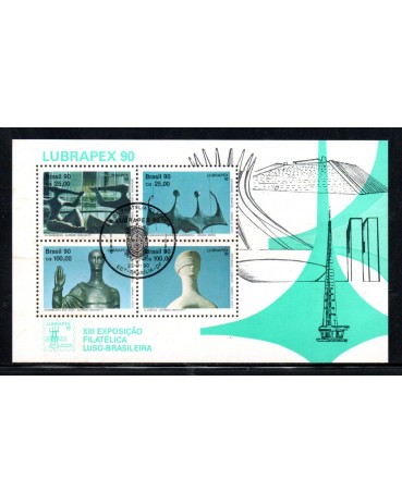 1990 B87 Lubrapex 90, XIII Exposição Filatélica Luso-Brasileira, CBC-DF Dia da Filatelia Clássica, novo 22.277