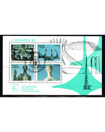 1990 B87 Lubrapex 90 XIII Exposição Filatélica Luso-Brasileira.CBC-DF Dia da Federação Portuguesa de Filatelia, novo 22.279