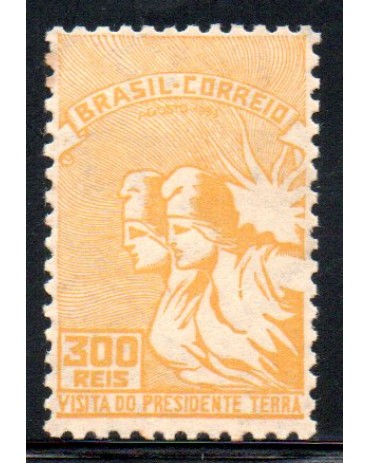 C083 300 réis Visita do Presidente Gabriel Terra do Uruguai  23.399 Mint