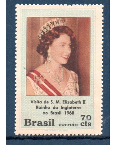 Brasil Visita da Rainha Elizabeth  II ao Brasil em 19.11.1968 - 23.409 M