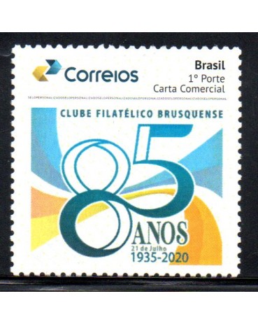 PB162 85 Anos do Clube Filatélico Brusquense 2020 - 23.613