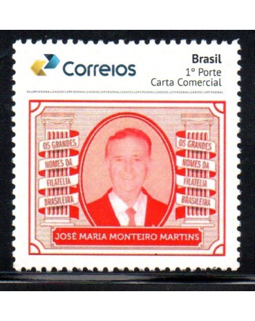 PB191 Grandes Nomes da Filatelia Brasileira José Maria Monteiro Martins 2020 - 23.665