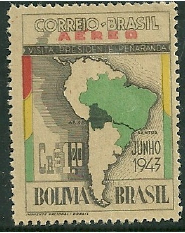 A047 - 1943   PRESIDENTE DA BOLÍVIA 1969 Novo