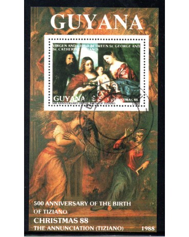 Natal Guiana 1988 - 23.900 carimbado com goma 