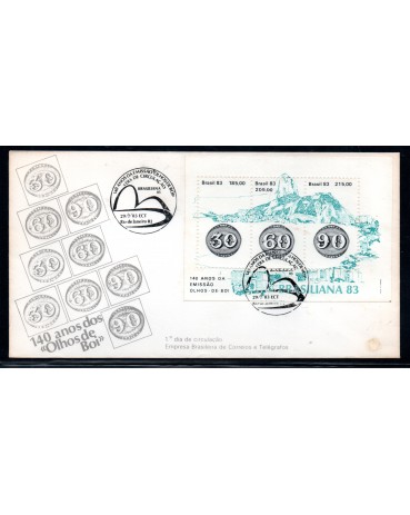 Fdc 295 Bloco 057 Brasiliana 83 - 24.075 veja a mancha. Valor pelo catálogo 110,00