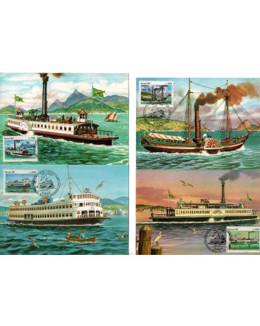 1985 Máximos Postais 126/129 série Ligação Marítima Rio/Niterói  24.191