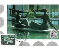 1990 Máximo Postal Oficial 145 Lubrapex 90 Escultura "Banhistas" 24.202