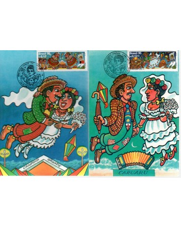 1995 Máximos Postais 195/196 Série Festas Juninas 24.223