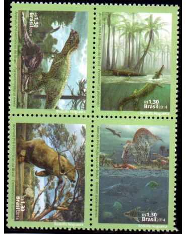 C3382/3385 Animais Pré-Históricos do Brasil 24.272,Poderá ser em outra posição Mint