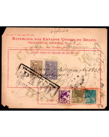 Vale Postal Nº95 emissão em  Cachoeira - Bahia dia 25/05/1936 - 24.310
