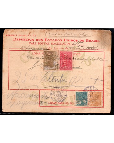 Vale Postal Nº45 emissão em Caiteté  - Bahia no dia 25/03/1935 - 24.313