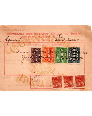 Vale Postal Nº182 de Santo Amaro/Bahia, 25/11/1924 - 24.345