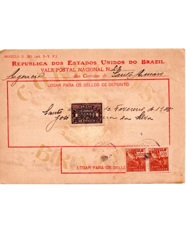 Vale Postal N°23 de Santo Amaro-Bahia, 6/02/1925 - 24.346 - veja defeito abaixo na esquerda