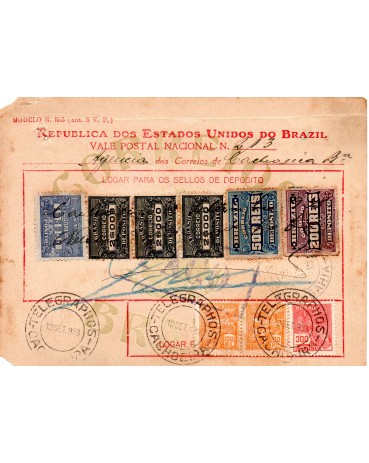Vale Postal Nº213 de Cachoeira-Bahia, 12/09/1933 - 24.356 veja defeito nos cantos