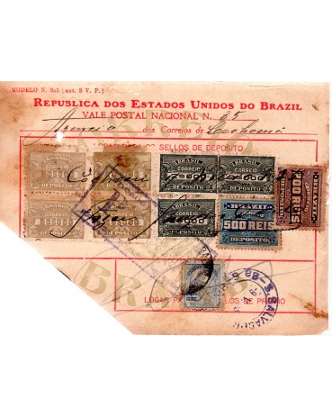 Vale Postal Nº35 de Cachoeira-Bahia no dia 09/05/1935 - 24.359, observe cortes  nos cantos
