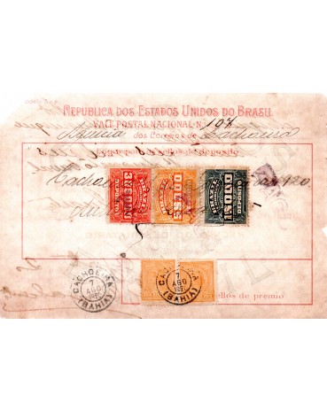 Vale Postal Nº107 em Cachoeira-Bahia, 7/08/1920 - 24.380 observe os defeitos