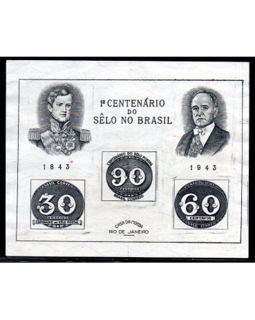1943 B7 1º Centenário do selo no Brasil 24.405 
