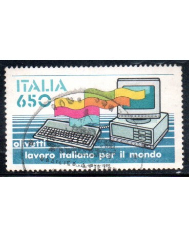 Itália 1986 Olivetti 24.430 Carimbado