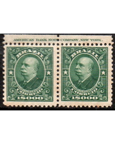 R147 Visconde do Rio Branco, verde, Par raríssimo com a inscrição "American Bank Note Company, New York"24.763 Novo com goma, raro