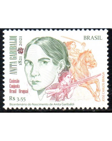 C4003 SELO BICENTENÁRIO DO NASCIMENTO DE ANITA GARIBALDI - 2021 - MINT 25.104                