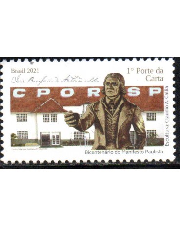 C4004 -2021 SELO BICENTENÁRIO DO MANIFESTO PAULISTA - 2021 - MINT 25.108