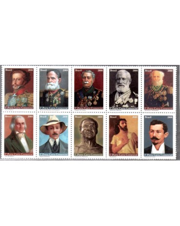 C2736/2745 2008 - Heróis Nacionais 1/2 folha 25.151 Mint
