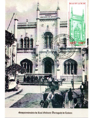 1987 Máximo Postal  134/1987 Real Gabinete Português de Leitura 25.206
