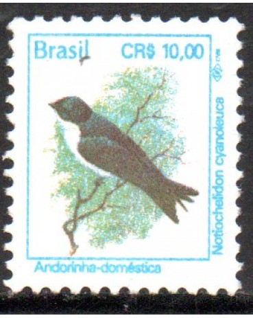 R700 Pássaros Urbanos - Andorinha-doméstica,Cruzeiro Real 25.442 Mint